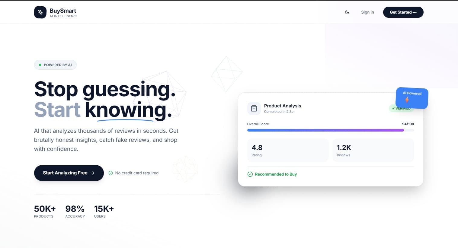 Blurred background for BuySmart AI — Intelligent Product Analysis Platform