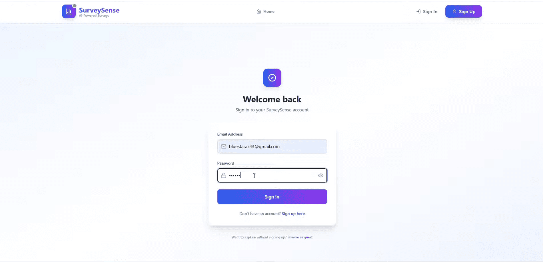 Blurred background for SurveySense — AI Survey Platform