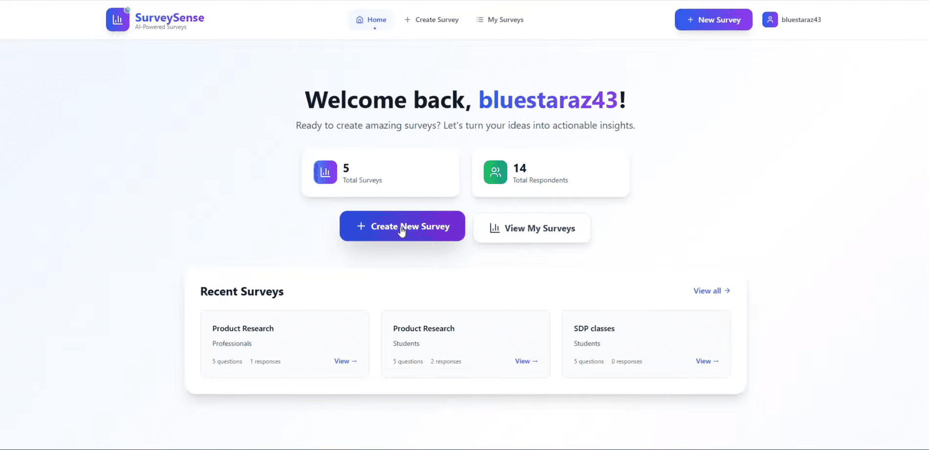 Blurred background for SurveySense — AI Survey Platform